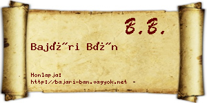 Bajári Bán névjegykártya